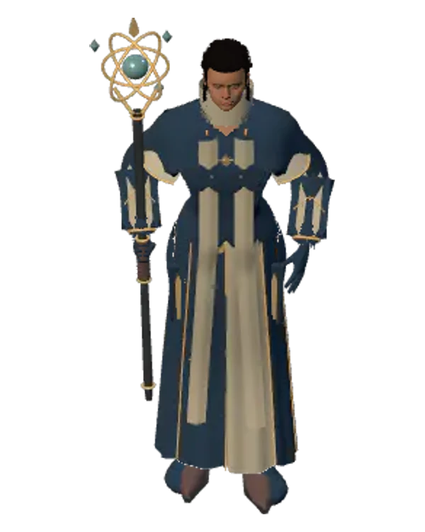 Female Human Arcanist with a staff in Arena Medieval