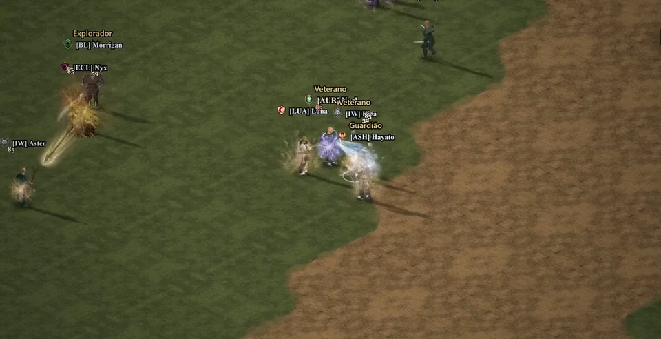 Players fighting and using magic in Arena Medieval gameplay