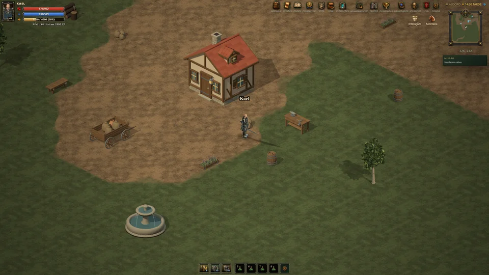 Decorated house and garden on a demonstration plot in the game