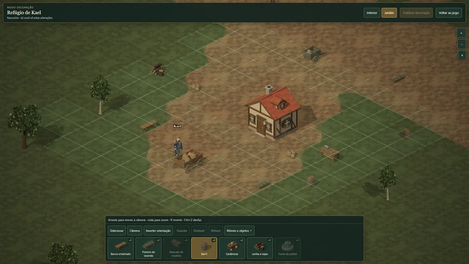 House building mode with the in-game decoration catalog