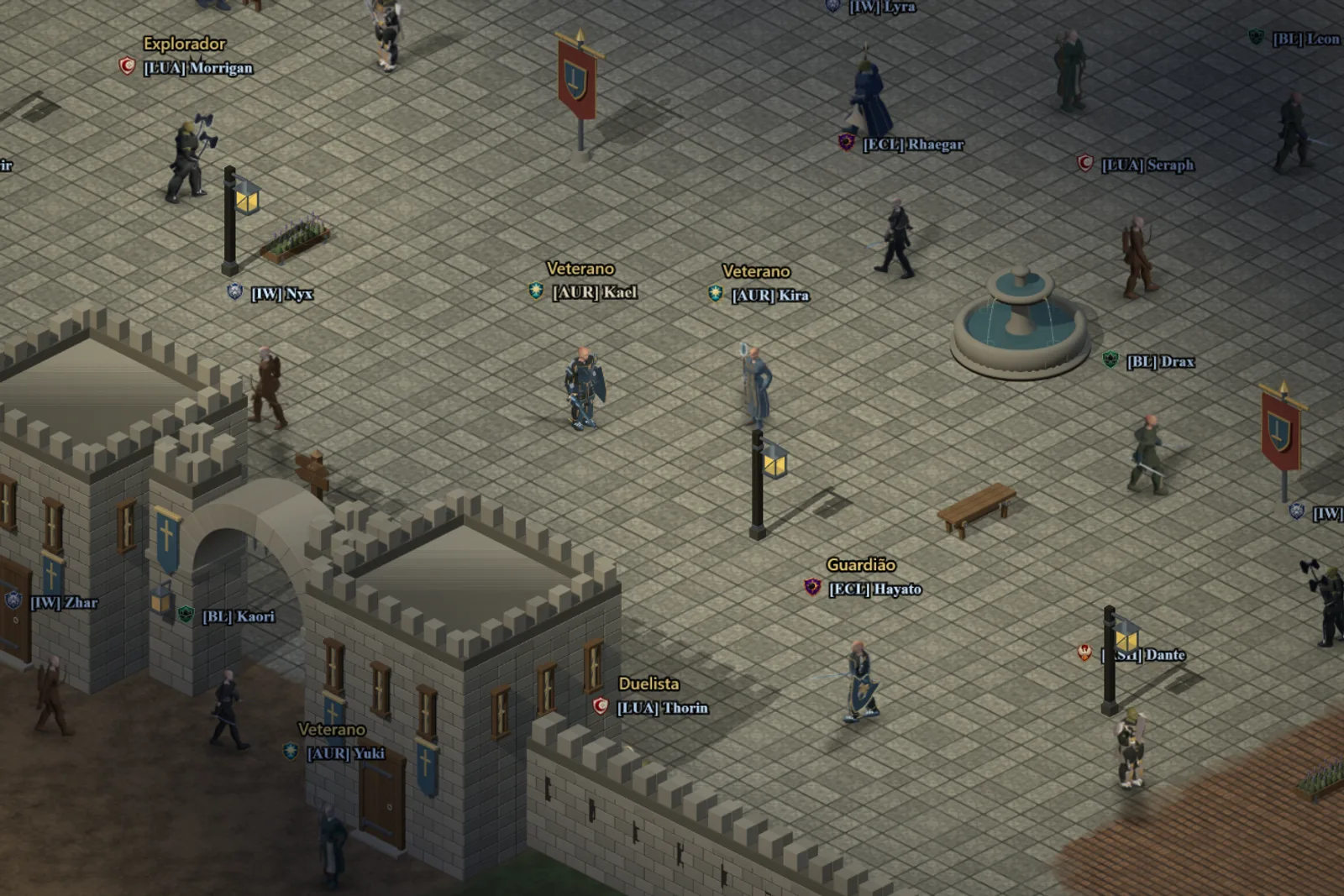 Aldoron's square at nightfall, captured in the actual game