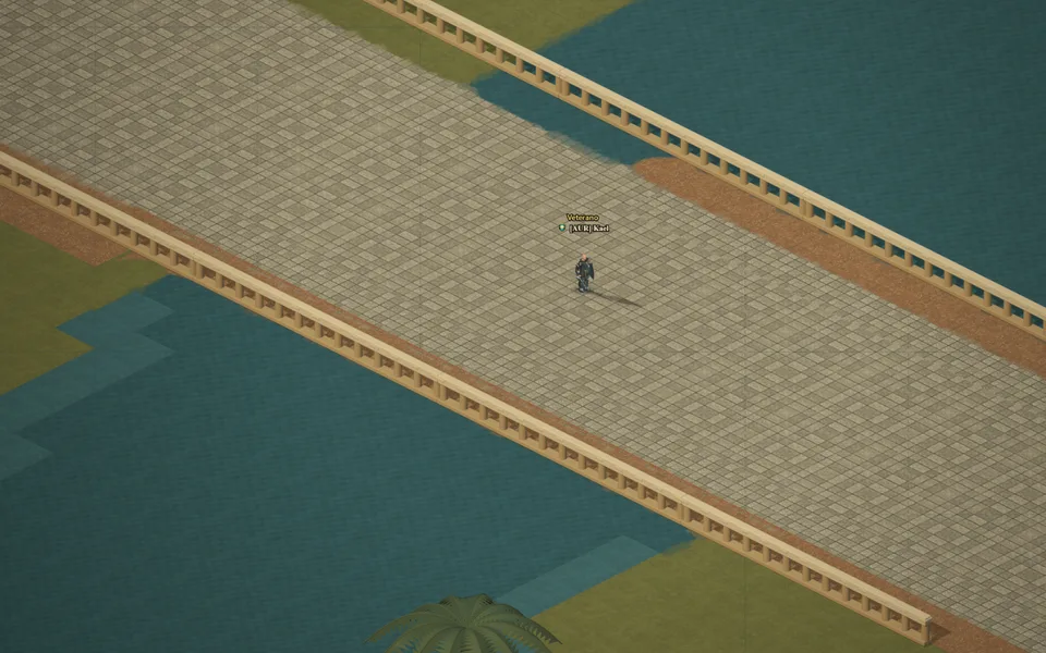 Stone bridge and river during in-game exploration of Sahra