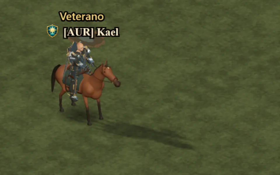 Character riding Castanho in the game demonstration