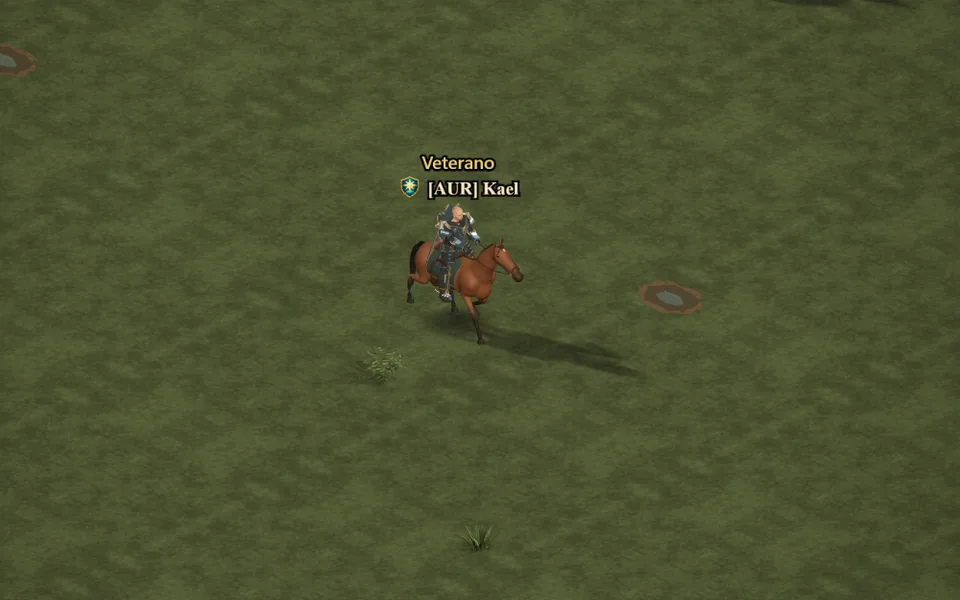 Character riding Castanho on an in-game trail